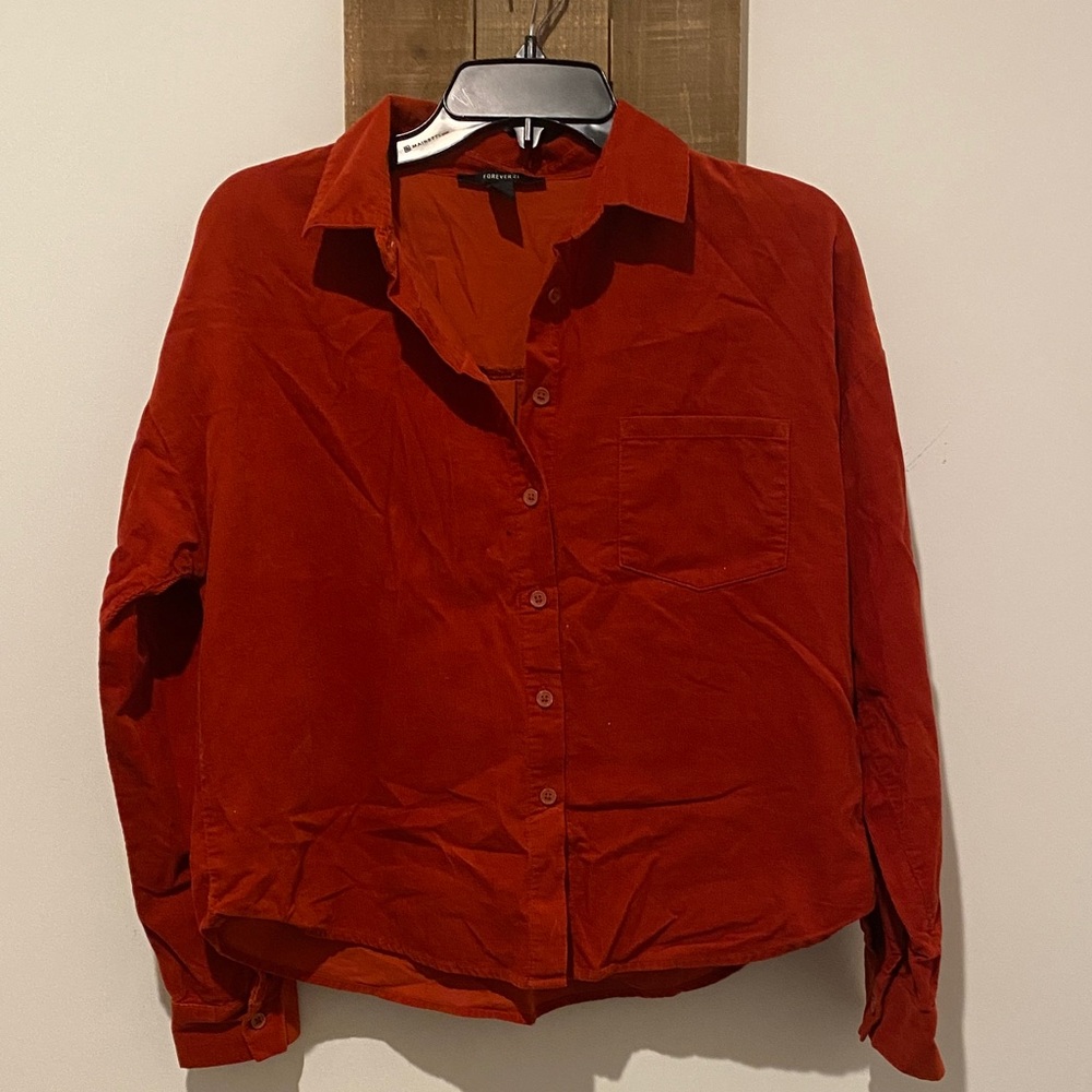 Forever 21 Red Button Down Shirt